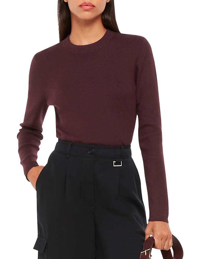 Whistles Keyhole Back Crewneck Knit Top