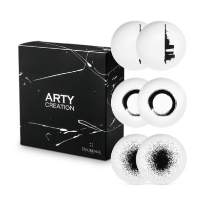 Arty Creation Gift Boxed Round Plates, Set of 6