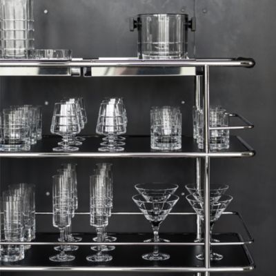 53 Piece Street Bar Cart and Glassware Set