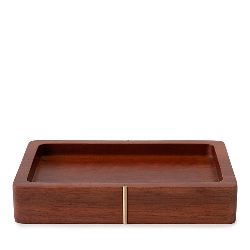 Shop Kassatex Sutton Soap Dish In Acacia Wood