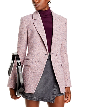 Derek Lam 10 Crosby Noah Single Breasted Tweed Blazer In Lila