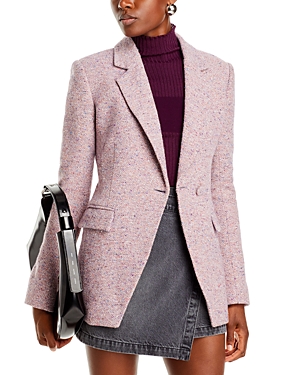 Shop Derek Lam 10 Crosby Noah Single Breasted Tweed Blazer In Lila