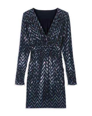 ba&sh Robe Flavie Chevron Metallic Mini Dress | Bloomingdale's Women