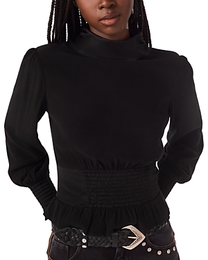 Ba&sh Ba & Sh Noveo Blouson Sleeve Top In Black