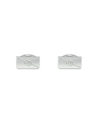 Sterling Silver Diagonal Interlocking G Cufflinks