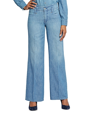 Shop Nydj Teresa High Rise Cotton Wide Leg Jeans In Crown