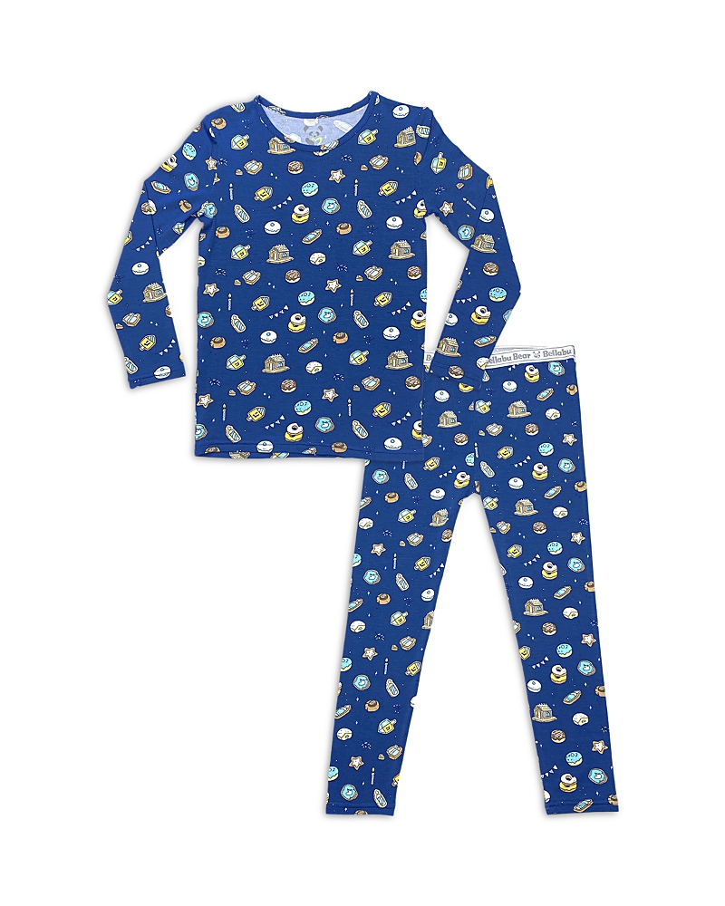 Bellabu Bear Toddler Unisex Kids Hanukkah Cookies Set Of 2 Piece Pajamas In Med Blue