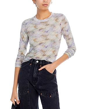 Re/done Sheer Long Sleeve Tee In Celestial Watercolor