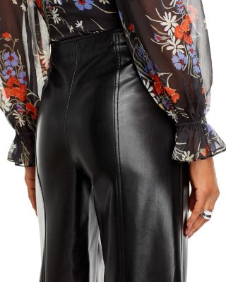 Azure Faux Leather Cropped Pants 