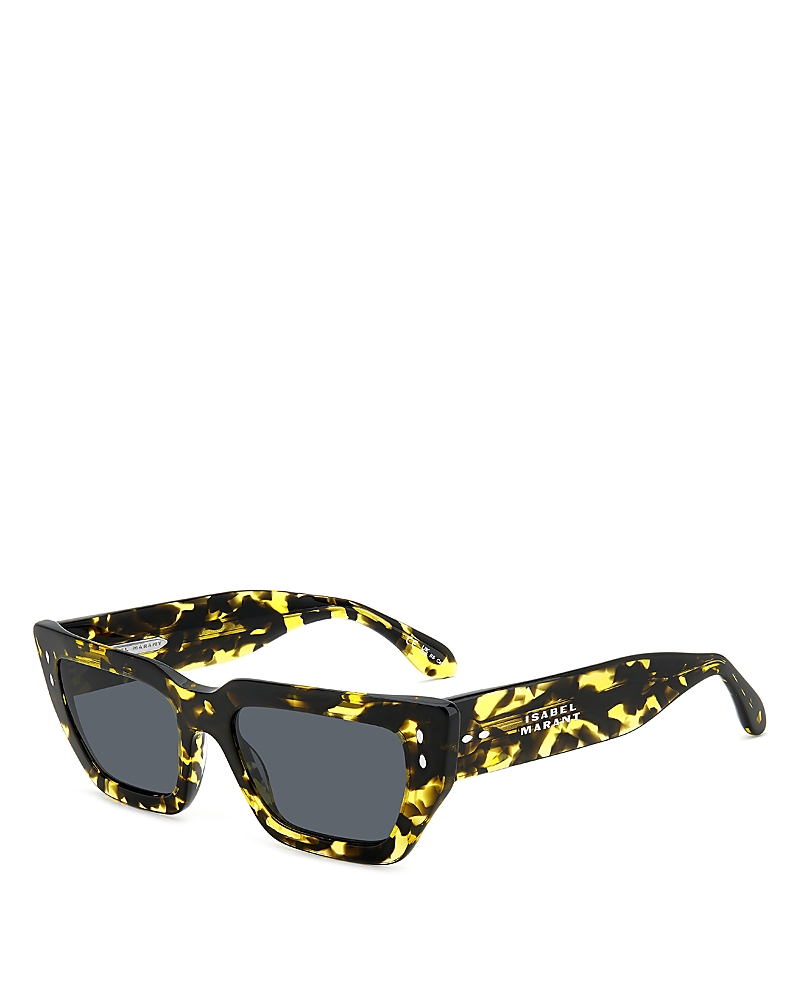 Isabel Marant Women's Black & Yellow Havana Rectangular Sunglasses In Yellow Havana/gray Solid