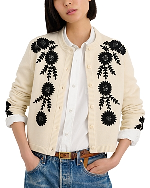 Alex Mill Becca Embroidered Sweater In Ivory Combo