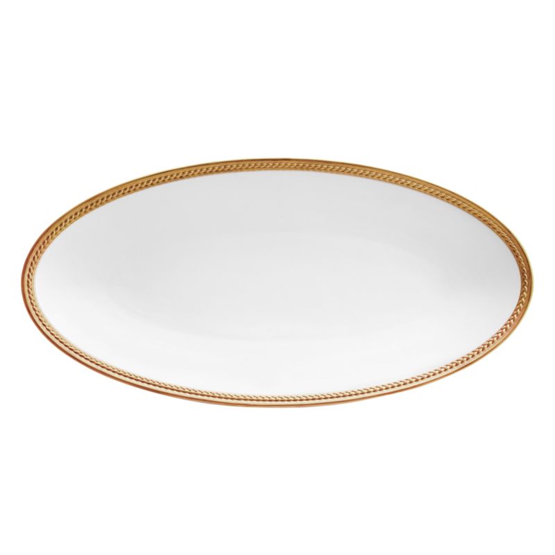 L'Objet Soie Tresse Gold Oval Platter, Small