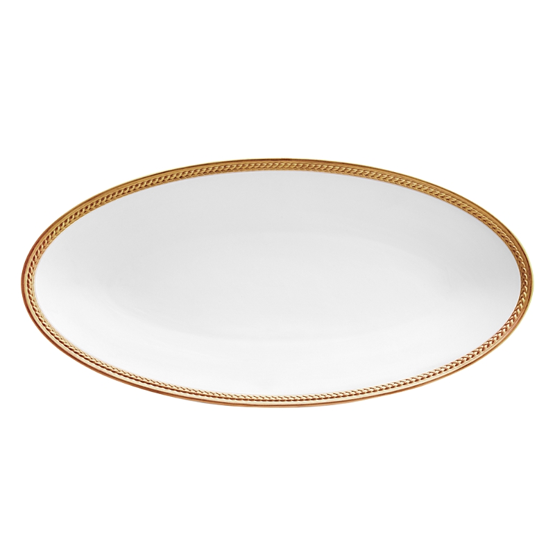 L'objet Soie Tressee 24k Gold-plated Oval Platter, 14" In Gold