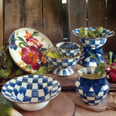 Royal Check Enamel Salad Serving Set