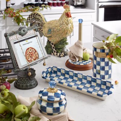 Royal Check Utensil Holder