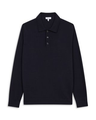Trafford Merino Wool Slim Fit Long Sleeve Polo Shirt