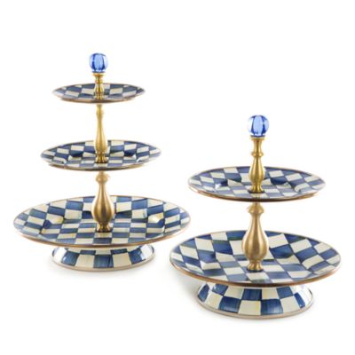 Royal Check Enamel Three Tier Sweet Stand