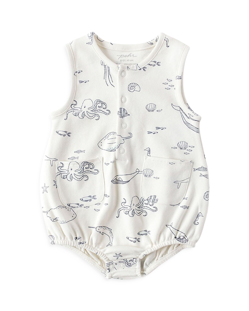 Pehr Unisex Life Aquatic Henley Romper - Baby In Life Aquatic