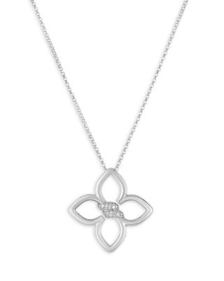 Roberto Coin - 18K White Gold Cialoma Diamond Pendant Necklace, 16"
