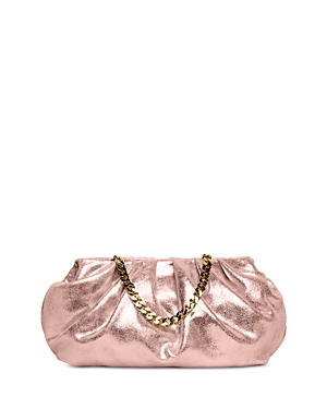 Liselle Kiss Julie Metallic Leather Shoulder Bag In Pink