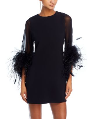 Alice and olivia fur cuff dress best sale