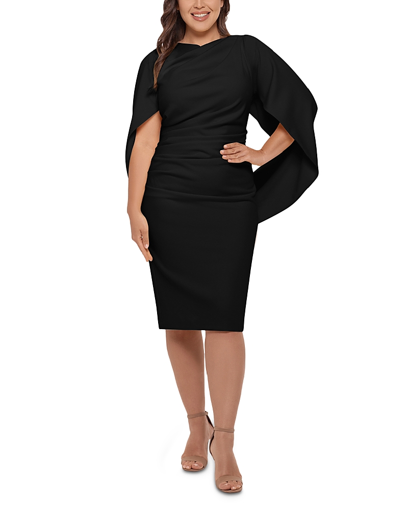 Betsy & Adam Drape Back Cocktail Dress In Black