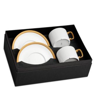 L'Objet Soie Tresse Gold Tea Cup & Saucer Service for 2 | Bloomingdale's