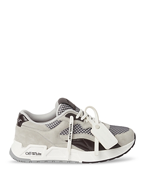 Shop Off-white Men's Kick Off Lace Up Sneakers In Grey Anthr