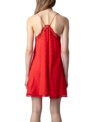 Silk Jacquard Wings Print Dress