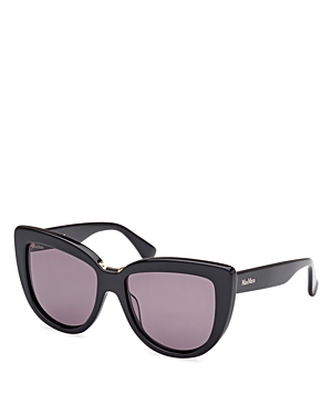 Shop Max Mara Cat Eye Acetate Sunglasses, 55mm In Black/purple Solid