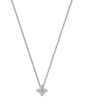 Bloomingdale's Diamond Flower Pendant Necklace In 14k White Gold, 0.25 Ct. T.w.