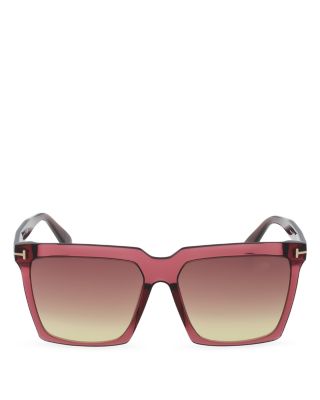Bordeaux Square Acetate Sunglasses, 58mm