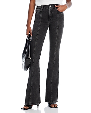 Frame High Rise Flare Leg Jeans in Obsidian