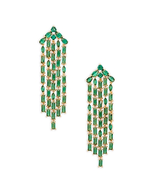 Kate Spade New York Showtime Fringe Statement Earrings In Green/gold