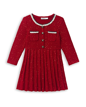 Shop Self-portrait Sequined Knit Dress - Little Kid, Big Kid In Red