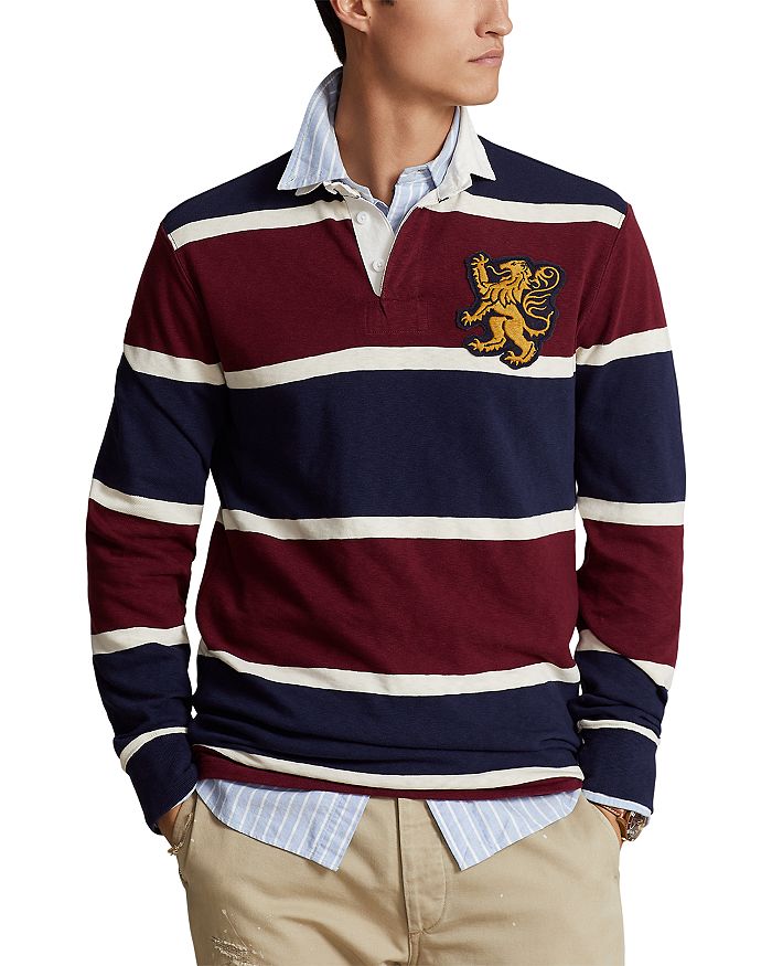 Polo Ralph Lauren Cotton Jersey Stripe Classic Fit Rugby Shirt ...