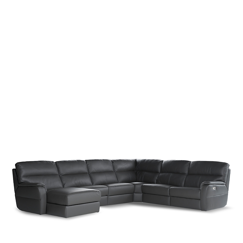 Giuseppe Nicoletti Grazia 6 Piece Reclining Sectional In Torello -grigio Scuro