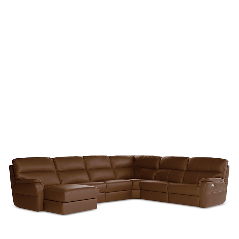 Giuseppe Nicoletti Grazia 6 Piece Reclining Sectional In Torello -cognac