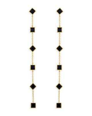 Ettika Geometric Linear Drop Earrings in 18K Gold Plated