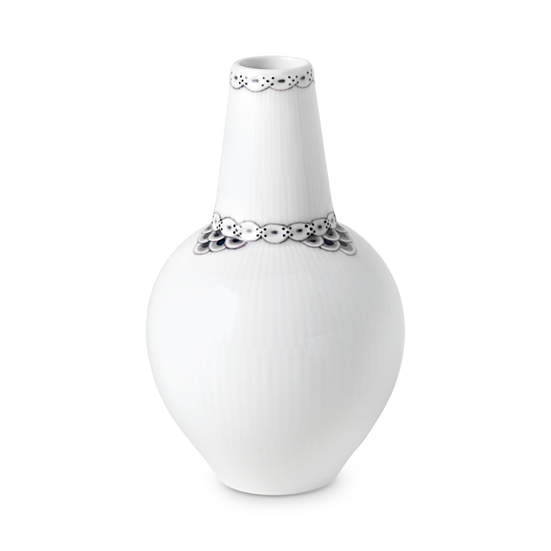 Royal Copenhagen Black Lace Vase In Multi