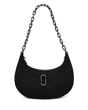 Shop Marc Jacobs The Rhinestone Small Curve Bag In Black/gunmetal