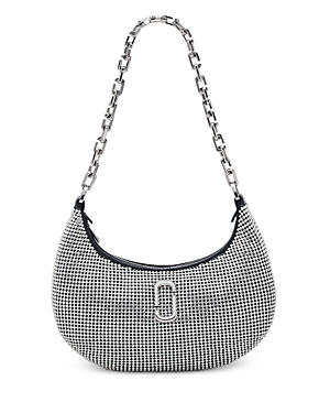 Shop Marc Jacobs The Rhinestone Small Curve Bag In Crystal/nickel