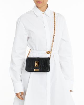 Greca Goddess Croc Embossed Leather Mini Bag