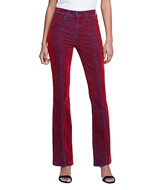 L'Agence Noah High Rise Seamed Straight Leg Jeans in Carpet Wash