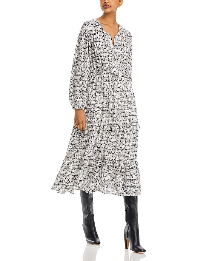 T-Tahari Short Sleeve Square Neck Midi Dress
