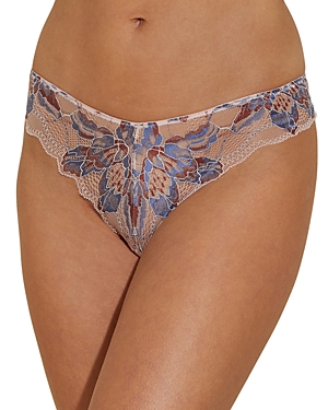 Cosabella Paradiso Floral Lace Thong In Pink Lilly
