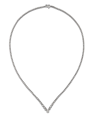 Bloomingdale's Diamond Chevron Tennis Necklace in 14K White Gold, 5.0 ct. t.w.