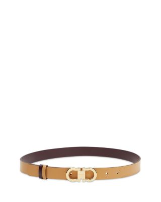Ferragamo Women's Double Gancini Reversible Leather Belt