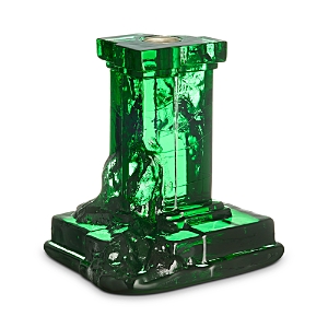 Kosta Boda Rocky Baroque Candlestick, Medium In Emerald Green