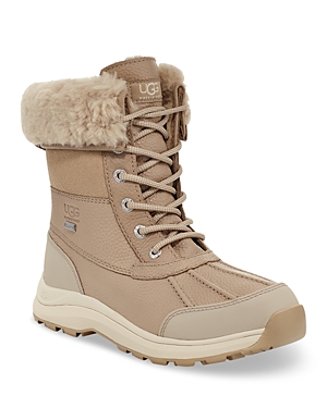 UGG WOMEN'S ADIRONDACK ROUND TOE LEATHER & SUEDE WATERPROOF BOOTIES